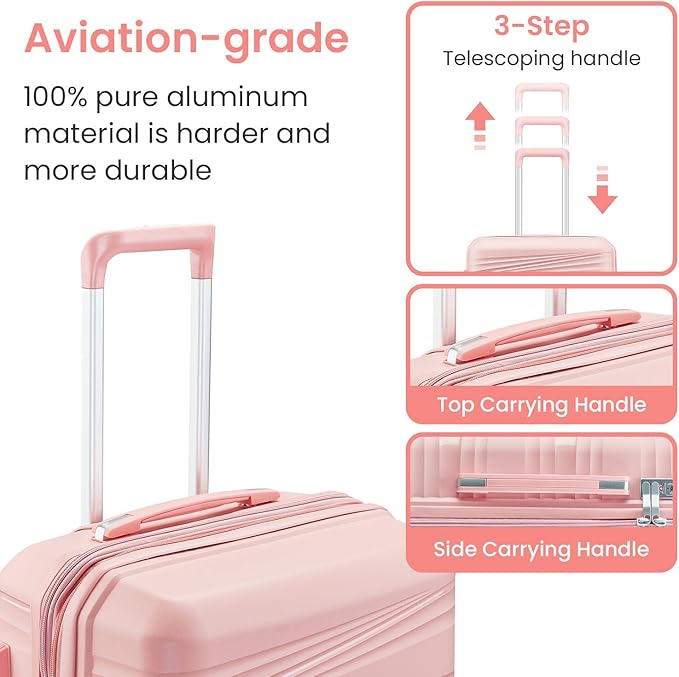 Campfun Luggage 4 Piece Sets, Expandable Carry On Luggage Set Hardshell PP - Image 5
