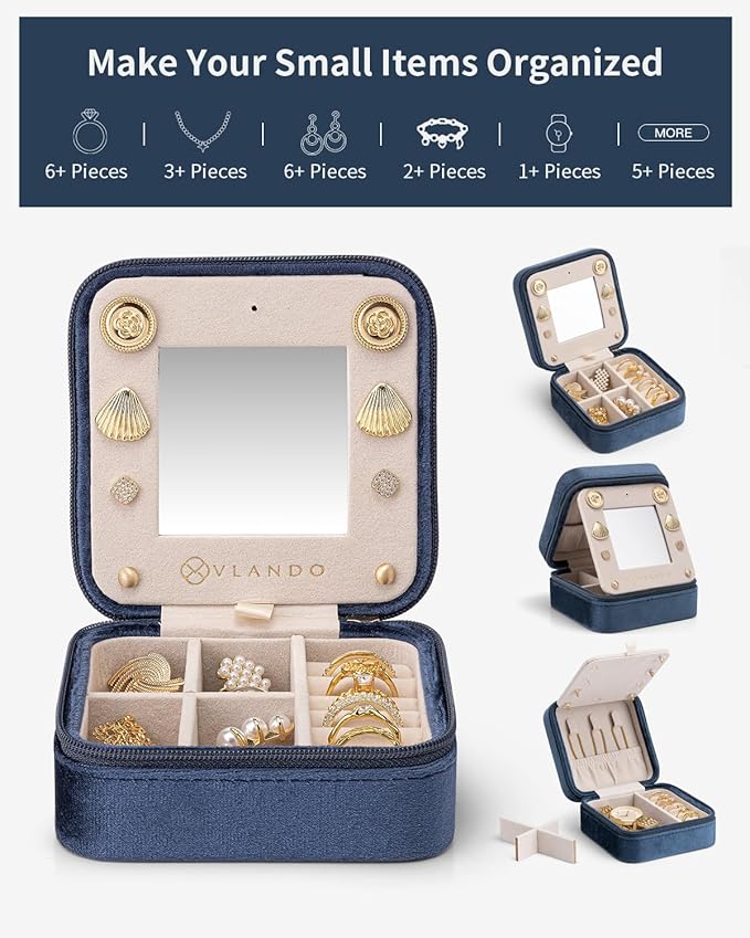 Vlando Velvet Jewelry Case, Travel Box - Image 4