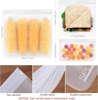 SPLF 10 Pack Reusable Sandwich Bags, Reusable Quart Bags Extra Thick Leak-proof - Image 3
