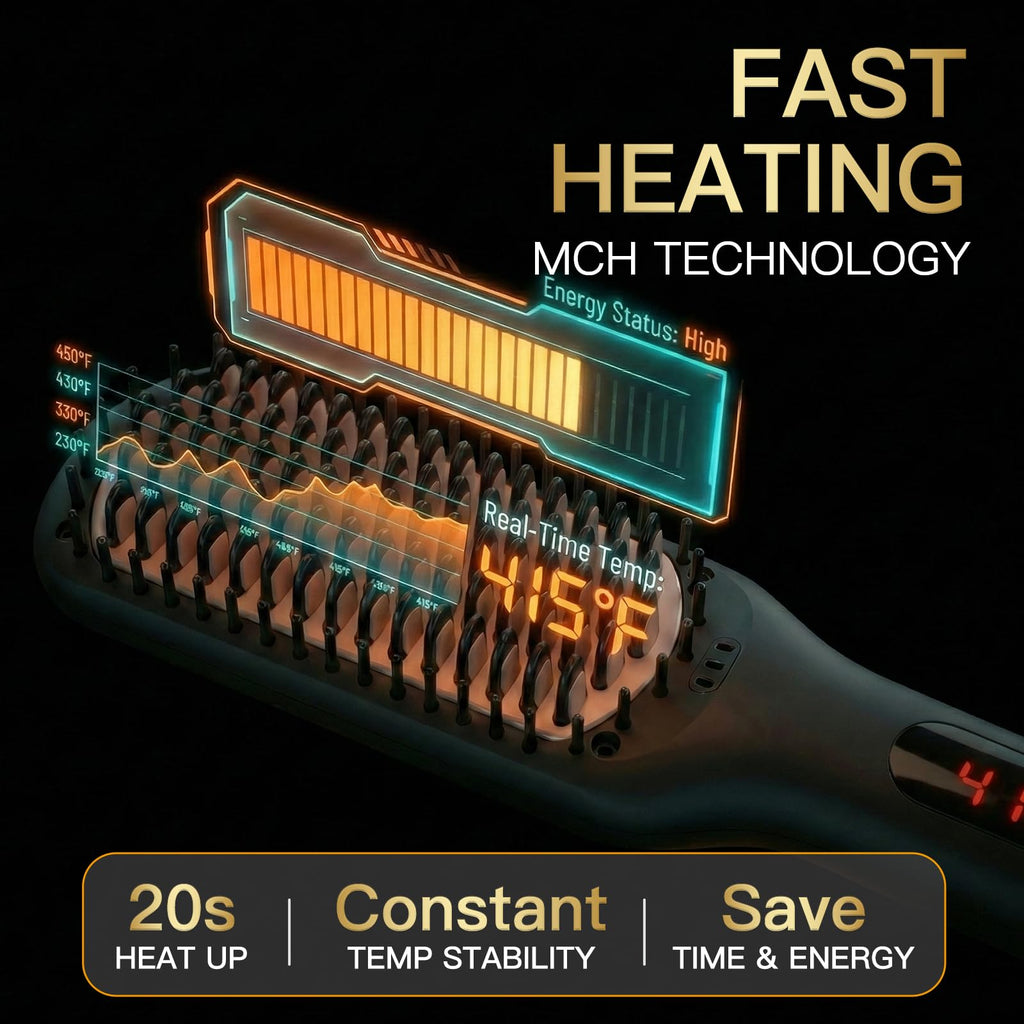 Black Ceramic Ionic Straightener Brush (Black)