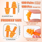 TrelaCo 100 Pairs Ear Plugs Bulk, NRR 29dB Reusable Silicone Ear Plugs - Image 2