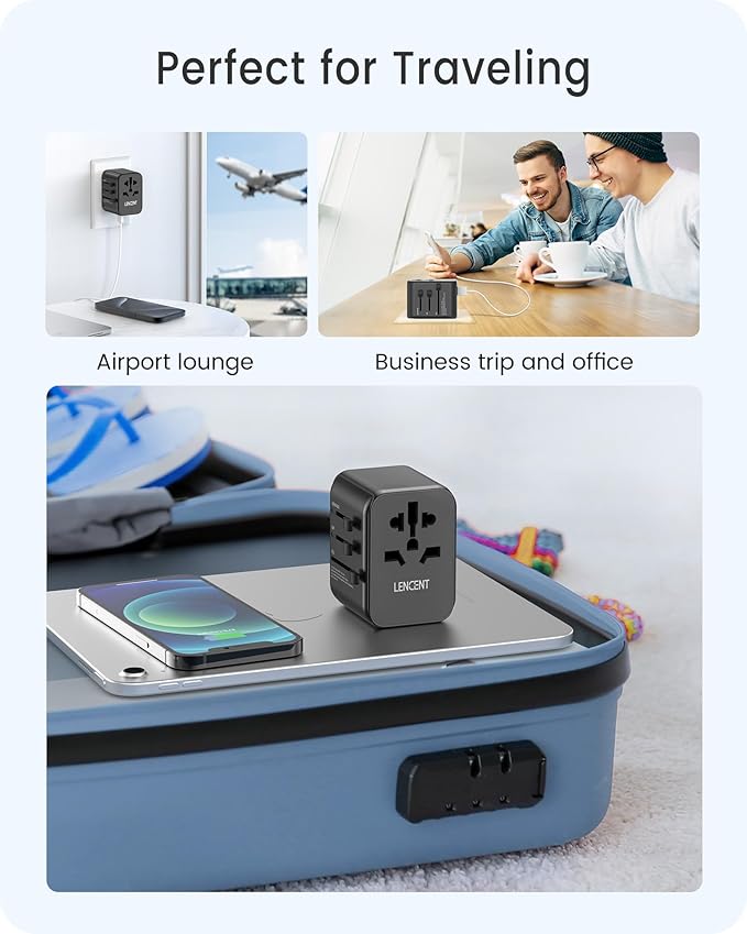 LENCENT Universal Travel Adapter, GaN III 30W International Charger - Image 8