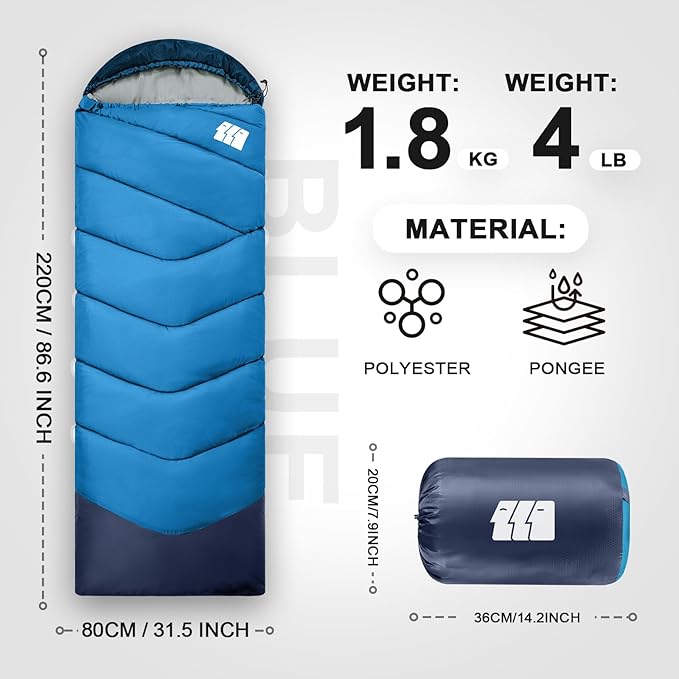 Sleeping Bags for Adults Cold Weather, Waterproof, Lightweight Sleeping Bag for - Image 2