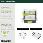 18-Inch Bar Sink Drop-In, SINKVINE Stainless Steel Kitchen Sink - Image 3