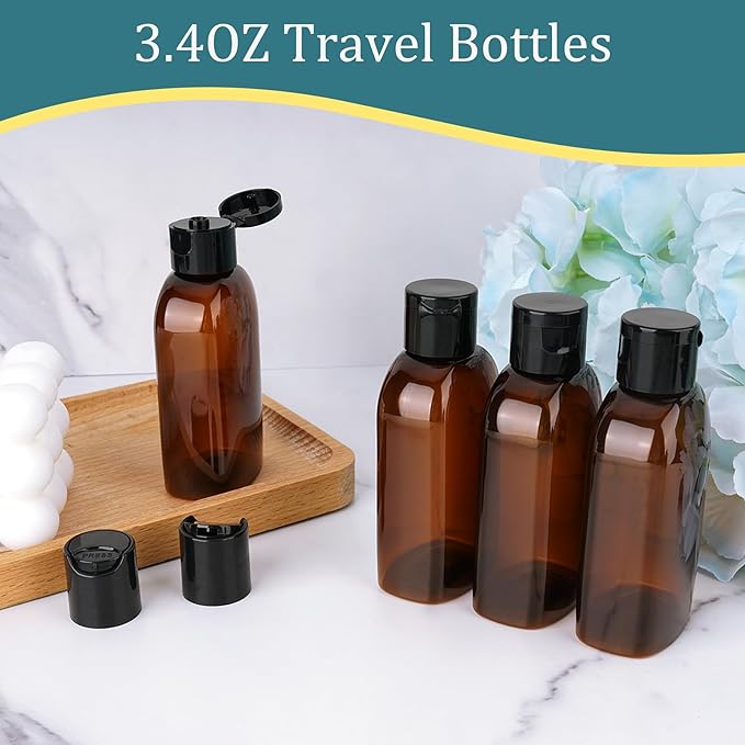 Cosywell Travel Shampoo Bottles 4pcs 3.4oz TSA Approved Travel Size Bottles - Image 3