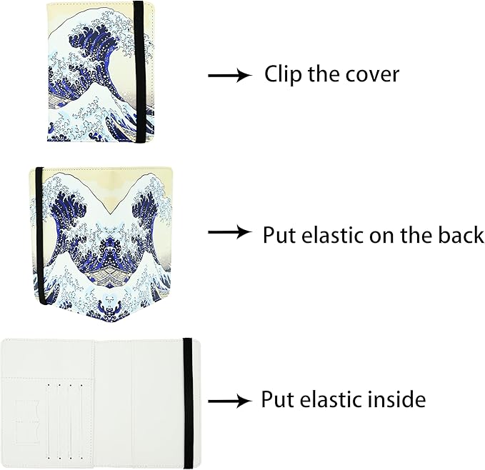 Ink Waves Passport Holder for Women and Men PU Leather Passport Cover for Travel - Image 4