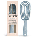 Kitsch Hair Brush Detangler – Flexi Flow Hair Brush for Women, Men & Kids | Detangling Brushes for Curly Hair with Bendable Frame, Bounce Curl Defining Brush for Wet or Dry Strands - Haze Blue