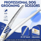 Jason 8.0 Inch Curved Chunker Scissors for Dog Grooming 23 Teeth Professional Downward Chunker Shears with Symmetric Handle Sharp Comfortable