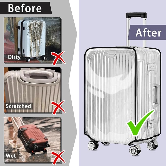 Yotako Clear PVC Suitcase Cover Protectors 28 Inch Luggage Cover - Image 6