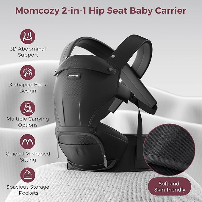 Momcozy Baby Carrier with Hip Seat, 2-in-1 Forward-Facing Carry - Image 2
