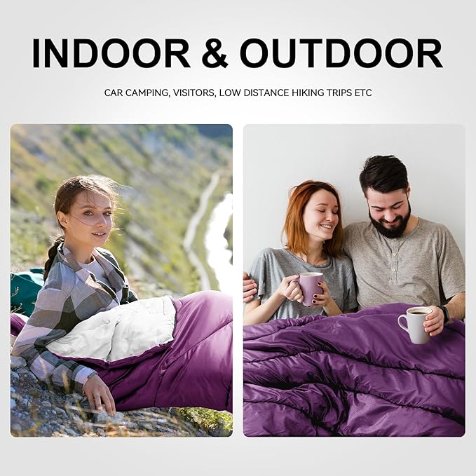 Sleeping Bags for Adults Cold Weather, Waterproof, Lightweight Camping Sleeping - Image 9