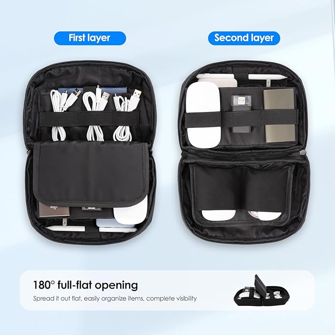LENTION Electronics Organizer, Tech Organizer Travel Case, Tech Pouch, Cable Bag - Image 6