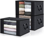 Fab totes 3 Pack Clothes Storage, Foldable Thick Fabric Blanket Storage Bags by Fabtotes
