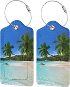 2Pcs Tropical Palm Trees Luggage Tags by SNAPMADE