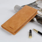 VISOUL Mens Leather Long Checkbook Bifold Wallets - Image 7