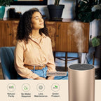 Waterless Essential Oil Diffuser for Home Aromatherapy Scent Diffuser with 3 Countdown Timer Settings or Timer-Off, 3 Mist Levels for Room Car Office, Premium Metal ADX Black and Desert Titanium 2PCs