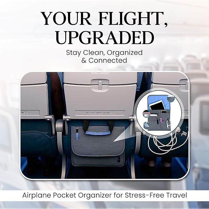 SO~MINE Airplane Pocket Organizer | Tray Table Cover | In Flight Seat Back - Image 2