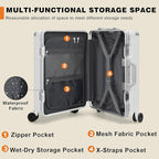 AnyZip Luggage PC+ABS Aluminum Frame Zipperless Checked Luggage Hard Shell - Image 2