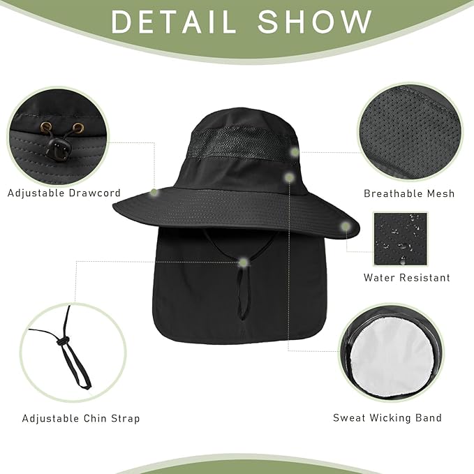 Fishing Hat Breathable Wide Brim Sun Hats - Image 5
