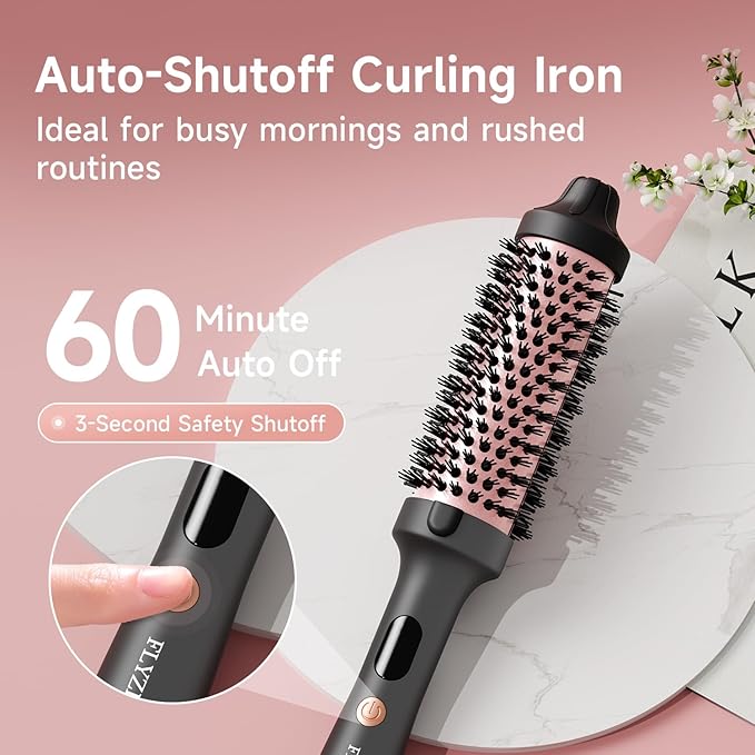 Thermal Brush, 1 1/2 inch Heated Round Brush with 3 Temperature Settings, Easy to Create Blowout Look, Pouch and Dual Voltage for Travel
