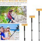 Camera Tripod 66.7 Inch, Patented 3-Way Rotating Portable Cameras Stand - Image 3