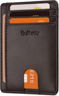 Buffway Slim Minimalist Front Pocket RFID Blocking Leather Wallets by Buffway