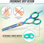 6.5" Thinning Shears for Hair Cutting - 2.7" Sharp Blade - J2 Stainless Steel Hair Thinning Scissors - Sturdy & Ergonomic texturizing shears - Perfect Hair Thinning Shear for Salon & Home