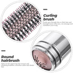 Luxshiny Portable Retractable Round Hairbrush with Nylon Bristles for Detangling and Scalp Massage Compact Travel Styling Tool for Curly and Straight Hair