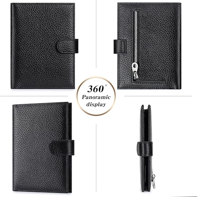 Passport Holder for Travel Women RFID Blocking Genuine Leather Passport Wallet - Image 6