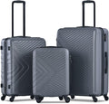 Campfun 3 Piece Luggage Sets, Hardshell ABS Luggage by Campfun