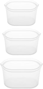 Zip Top Reusable Food Storage Bags | 3 Dish Set | Silicone Meal Prep Container - Image 2