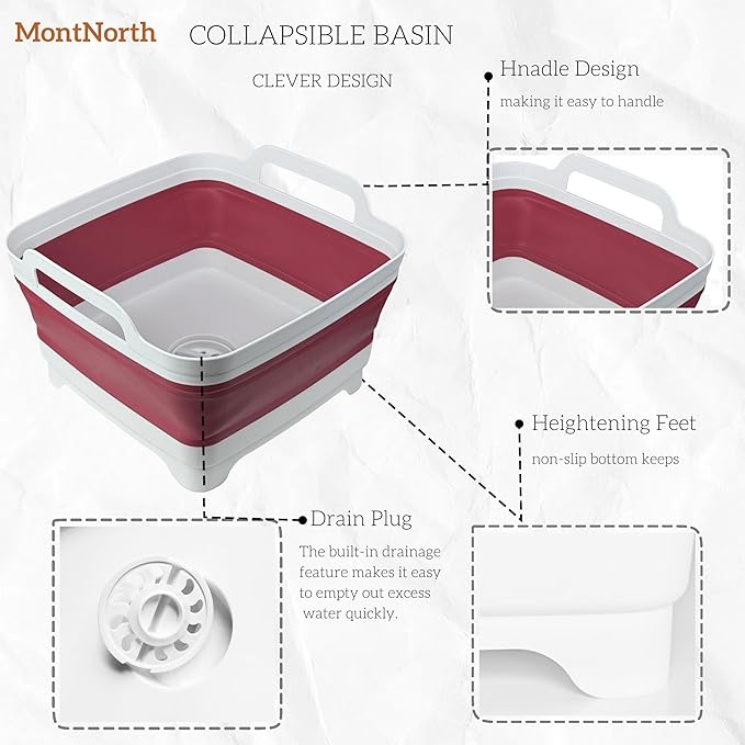 Collapsible Wash Basin 9L, Foldable Dish Tub - Image 4
