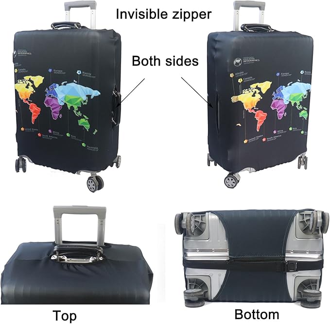 MosaiRudo Thicker Luggage Cover Elastic Suitcase Cover Protector Fits 18-32 - Image 4
