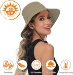 Sun Hats for Women Bucket Hat UV Protection Fishing Hat Wide Brim Safari Hats 2 - Image 3