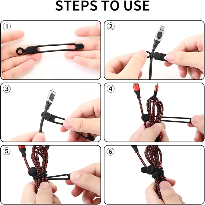 Silicone Cable Straps, Reusable Cable Ties，Travel Cord Organizer，Wire Organizer - Image 5