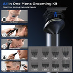 Hair Clippers for Men, Professional Cordless Hair Cutting and Trimmers Set with 7500RPM Powerful Motor & LCD Display, Mutil Function Mens Electric Hair Grooming Shaver Kit for Nose, Face, Body, Beard