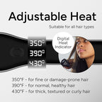 Enzo Milano - SX ENZOcool Professional 2-in-1 Hot Comb for Thick and Thin Hair, Close-to-Root Heating Straightener & Curler for Wavy Styles