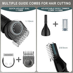 Beard Trimmer for Men Professional Mens Beard Grooming Kit T-Blade Trimmer Electric Shaver Razor Nose Body Trimmer Hair Cutting Kit Cordless 7 in 1 Black
