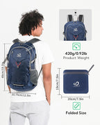 WATERFLY Lightweight Packable Hiking Backpack: 30L Foldable Travel Daypack - Image 2