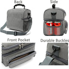 FlowFly Double Layer Cooler Insulated Lunch Bag Adult Lunch Box Large Tote Bag - Image 6