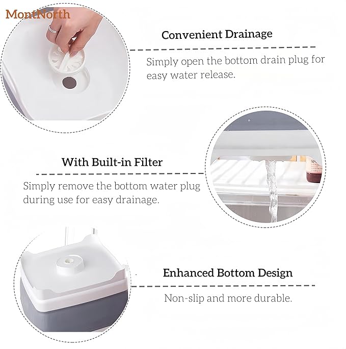 Collapsible Wash Basin 9L, Foldable Dish Tub - Image 6