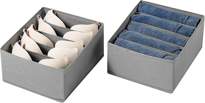 Jeans Drawer Organizers for Clothing, 5 Compartment Wardrobe Storage Box - Image 3