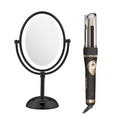 Conair Limited Edition Bundle | INFINITIPRO by CONAIR Curl Secret Automatic Curling Iron in 3/4-inch Barrel - and - Conair Lighted Makeup Mirror | Black | Amazon Exclusive