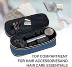 Hair Dryer Travel Carrying Case, Curling Iron Storage Bag, Slim Expandable Handheld Dual-Layer Travel Storage Bag for Dryer/Hair Tool Organizer/Style Organizer