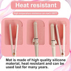 Flat Iron Heat Resistant Silicone Mat for Curling Iron, Hair Straightener Heat Pad, Curling Iron Sleeve, Travel Case Heat Resistant and Other Hair Styling Tools, for Counter, 9 x 6.5 in, Pink