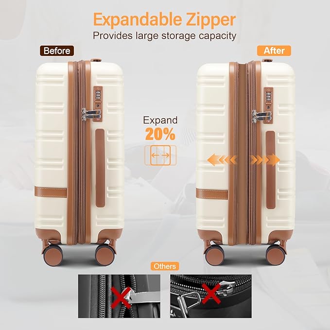 carry on Luggage Sets, 20 Inch Expandable - Image 6