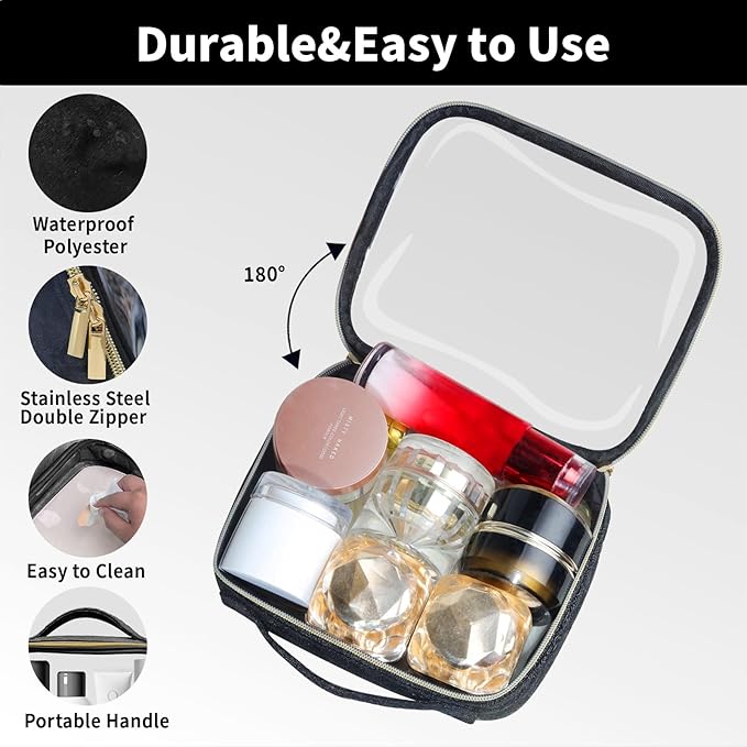 TSA Approved Travel Toiletry Bag, 4 Pack Clear Makeup Bags - Image 5