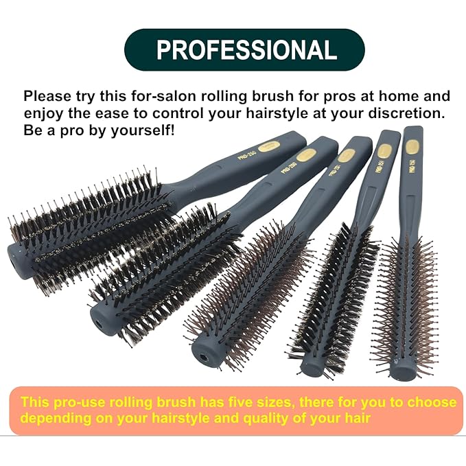 VESS Salon Roll Brush Professional Use PRO-201 For Short Hair and Medium Hair-D33 mm-Made in Japan