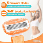 DreamGenius Travel Razors for Women Include 1 Handle and 5 Cartridges, Extra - Image 2