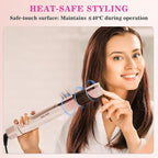 Hair Straightener and Curler, Dual Voltage Curling Iron, Airflow Multi Styler for Straight/Curly/Waves, Negative Ion Hair Care, No Heat Damage Hair Curler